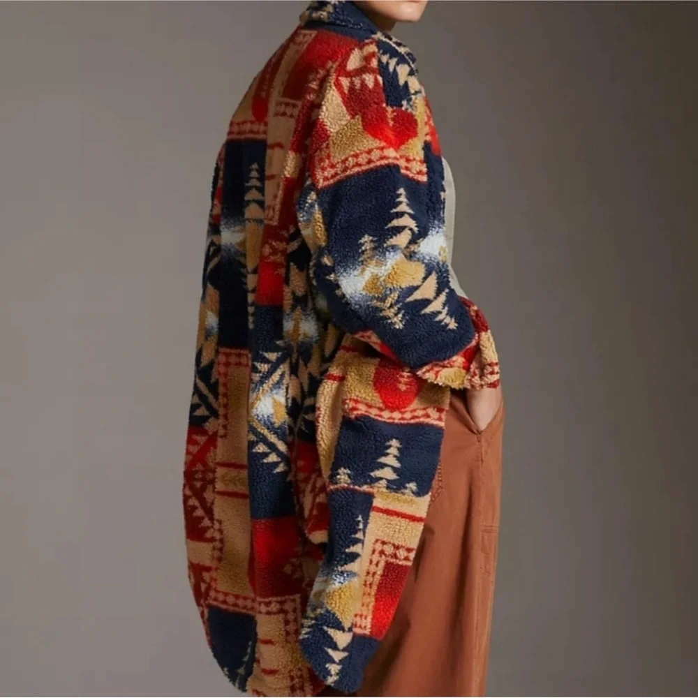 Women’s Anthropologie Pilcro Sherpa  Multicolor Patterned Coat